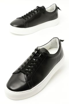フレンチキップ レザー スニーカー / ブラック × ホワイト