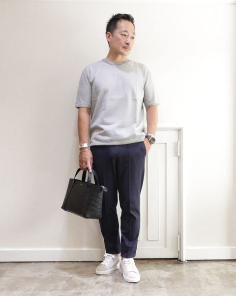 COLONY CLOTHING ボーダーカットソーを使用したシンプルカジュアル