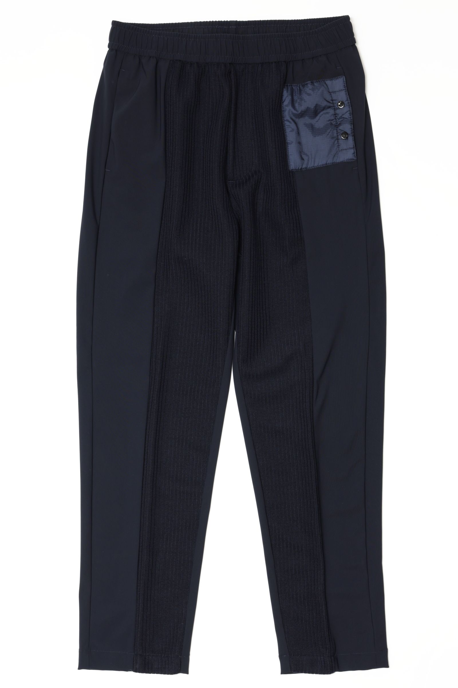 【セットアップあり】JUAN PANTS ハイパーストレッチ ナイロン x リブニット ハイブリッド パンツ / ネイビー