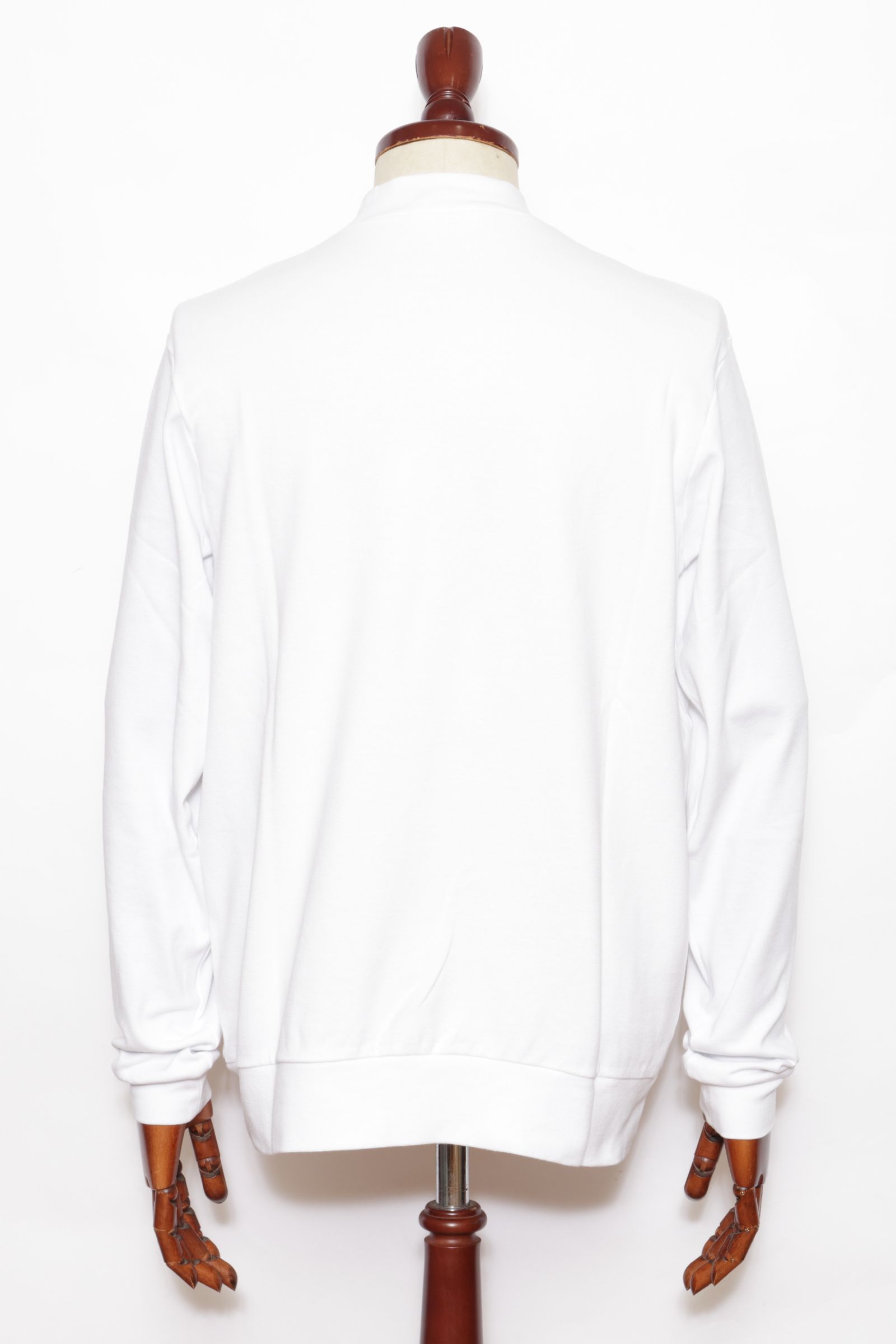 【サイズ50まで】FIANO LUNGO rib jersey コットン リブジャージ モックネック 長袖 カットソー / ホワイト 012