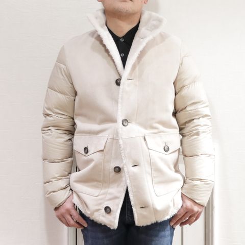 "HERNO"ムートンダウンを使用したドレカジスタイル