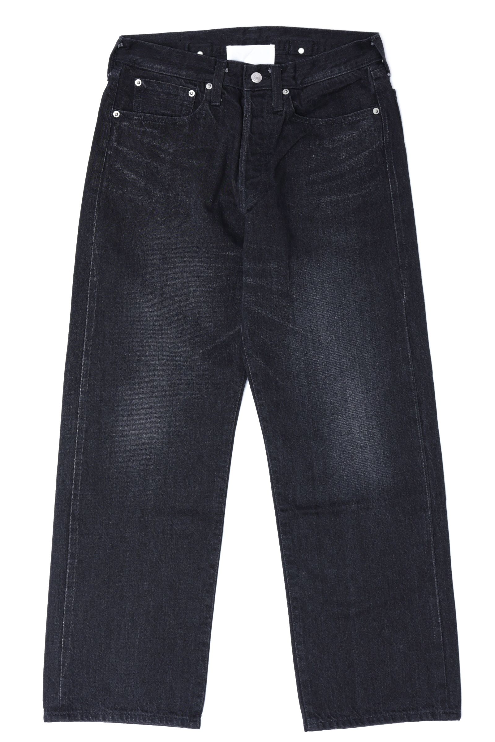 CINCH BACK BAGGY JEANS ユーズド加工 ワイド デニムパンツ / BLACK USED ブラック