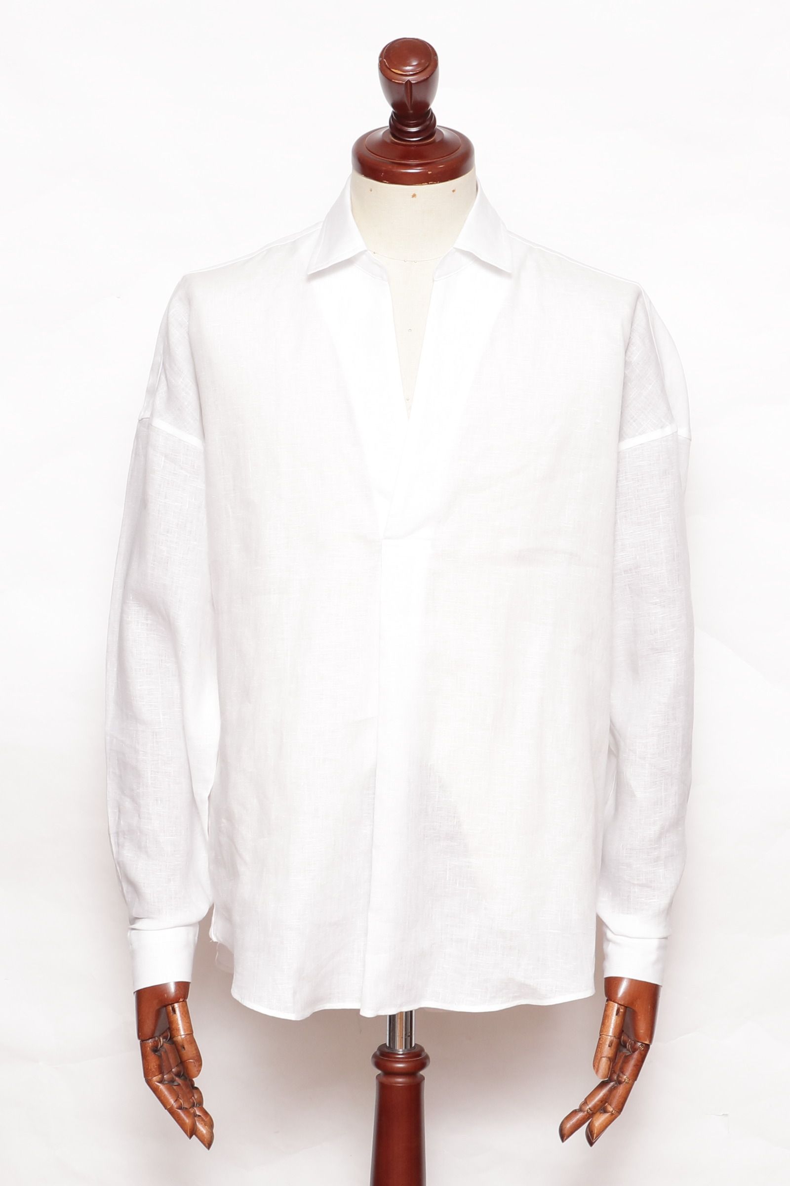 COLONY CLOTHING - ALBINI LINEN POOL SIDE SHIRT アルビニ リネン プールサイドシャツ / ホワイト |  BEKKU HOMME