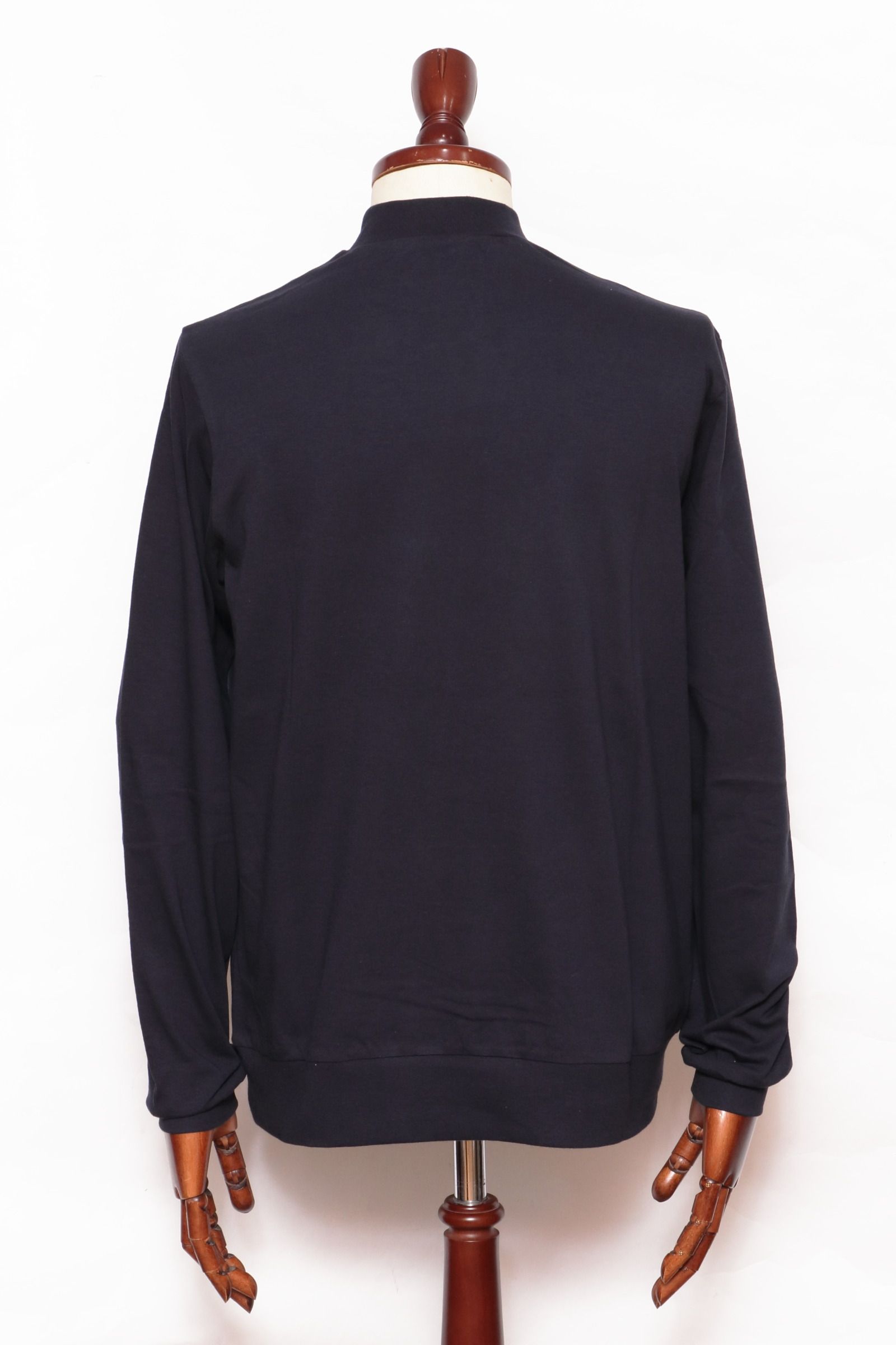 FIANO LUNGO コットン モックネック 長袖 カットソー / ネイビー