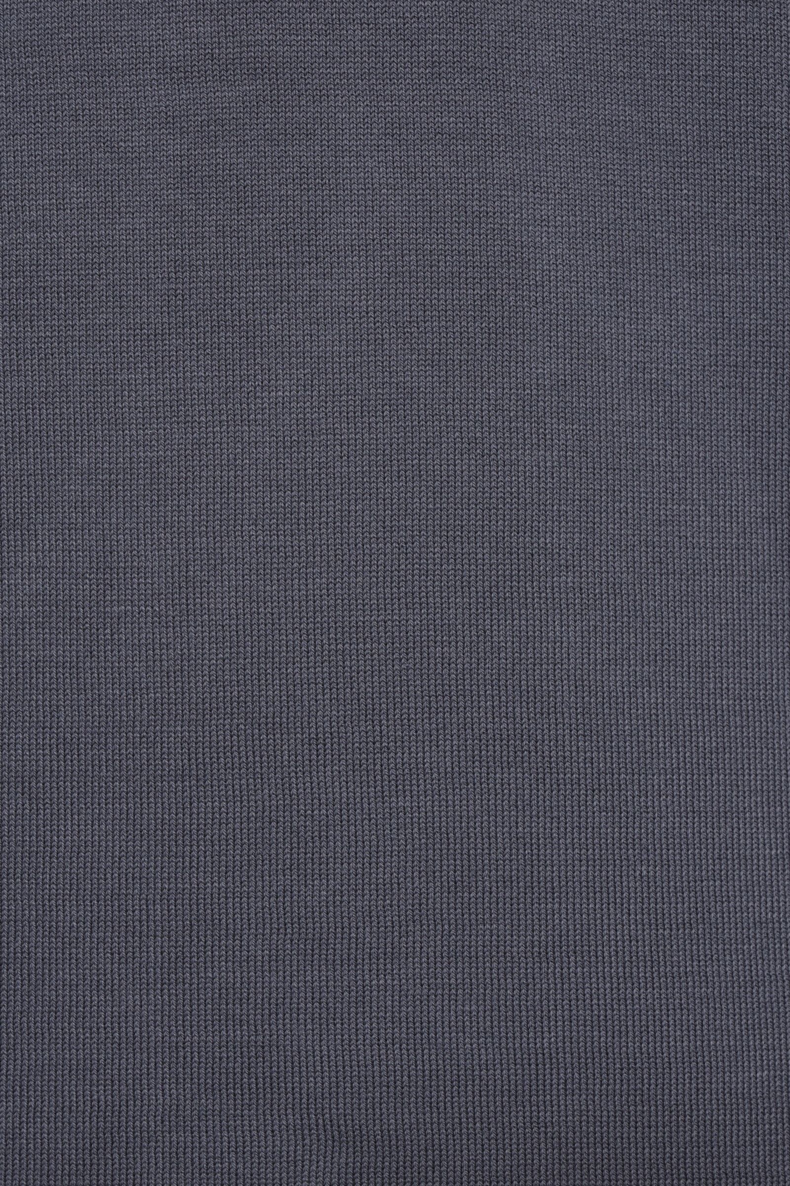 【サイズ52まであり】12G ハイゲージ ソフトコットン ソリッド クルーネック ニットTシャツ/ チャコールグレー