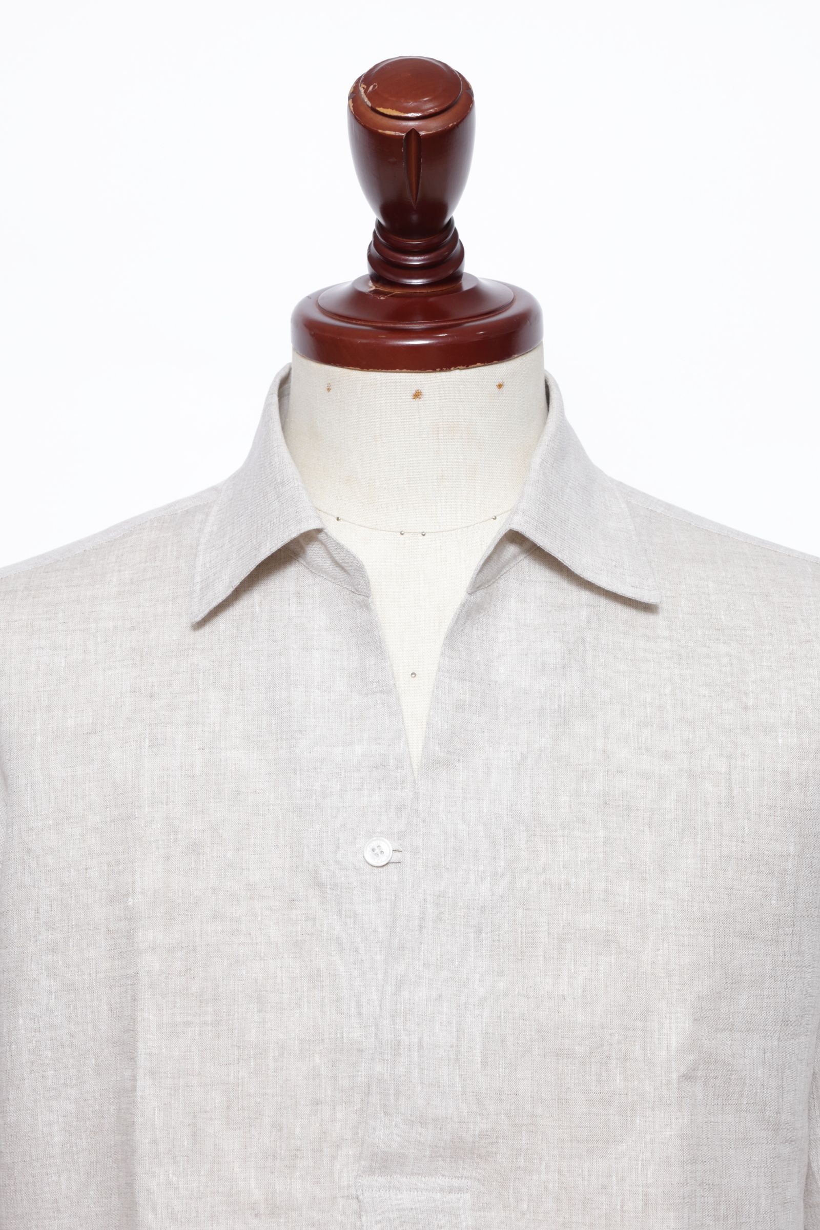 ALBINI LINEN POOL SIDE SHIRT アルビニ社 リネン カプリシャツ / ベージュ