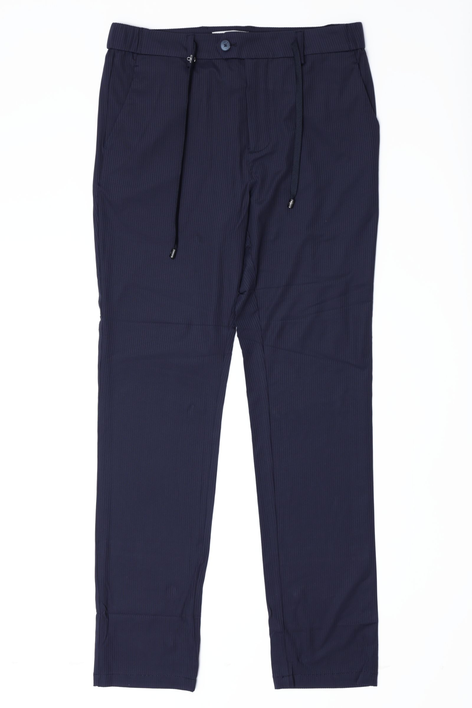 【セットアップあり】ストレッチ ナイロン ジャージ シアサッカー 1プリーツ シャーリングパンツ  / ネイビー