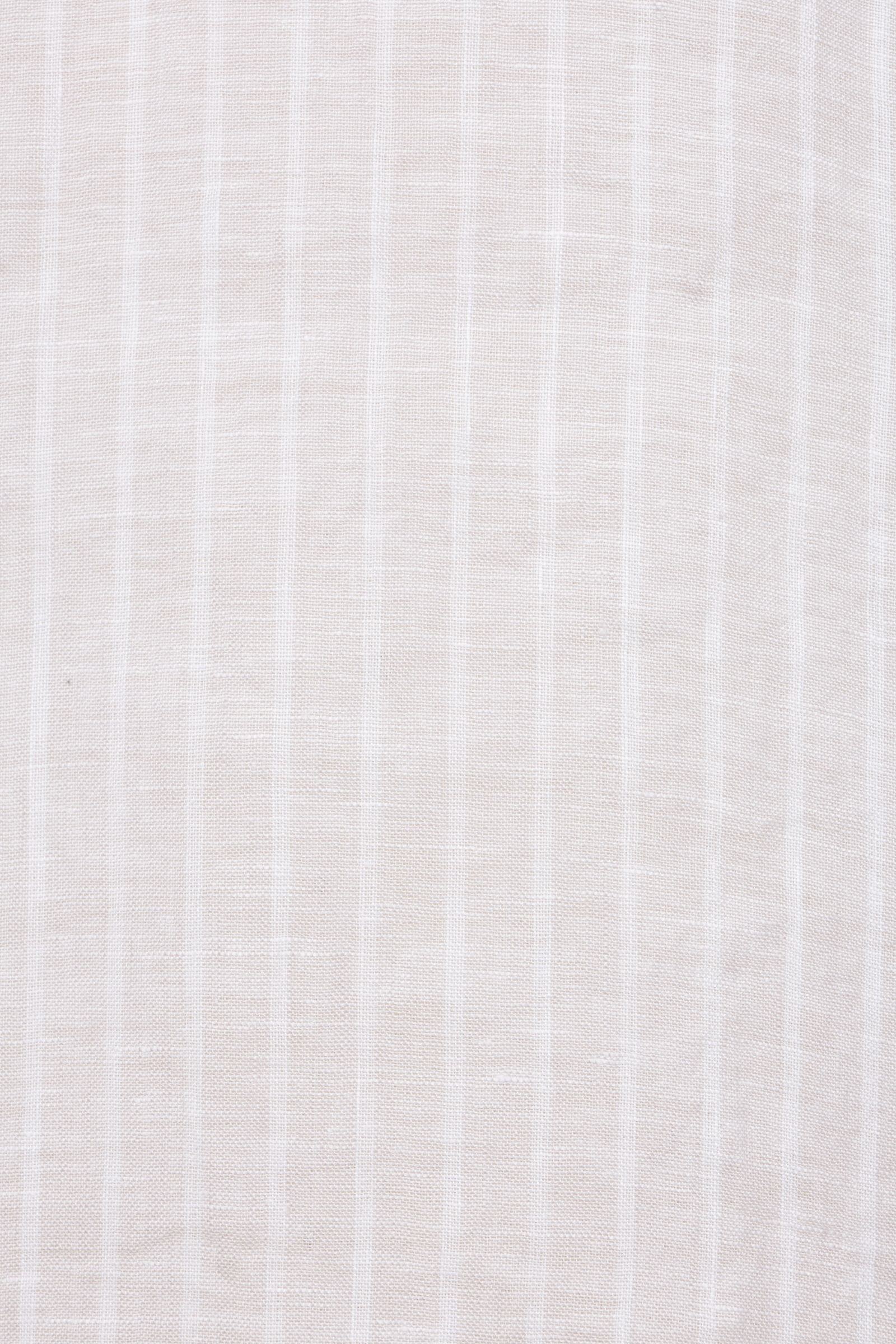 Vinci Fit ウォッシュド ストライプリネン カッタウェイカラー シャツ / ライトベージュ