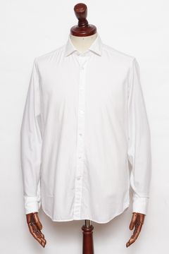 コットンフランネル ワイドカラー シャツ  BERLINO / ホワイト