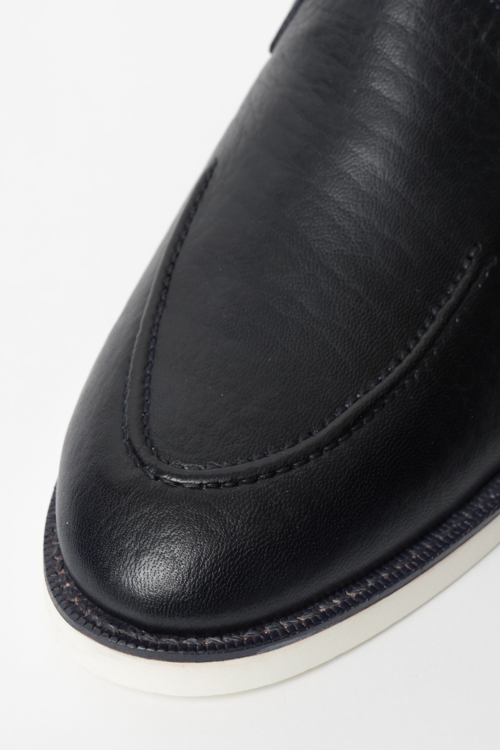 【スーパーふにゃ男】ディアスキン 鹿革 スリッポン シューズ 革靴 / ダークネイビー