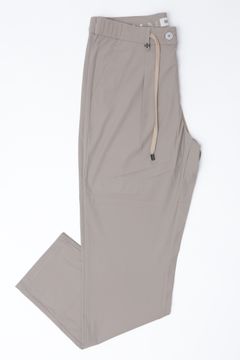 【セットアップあり】ストレッチ ナイロン ジャージ ワンプリーツ シャーリングパンツ  / ベージュ