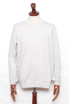 【サイズ50まで】NEBBIOLO LUNGO コットン クルーネック 長袖 カットソー / アイスグレー 020