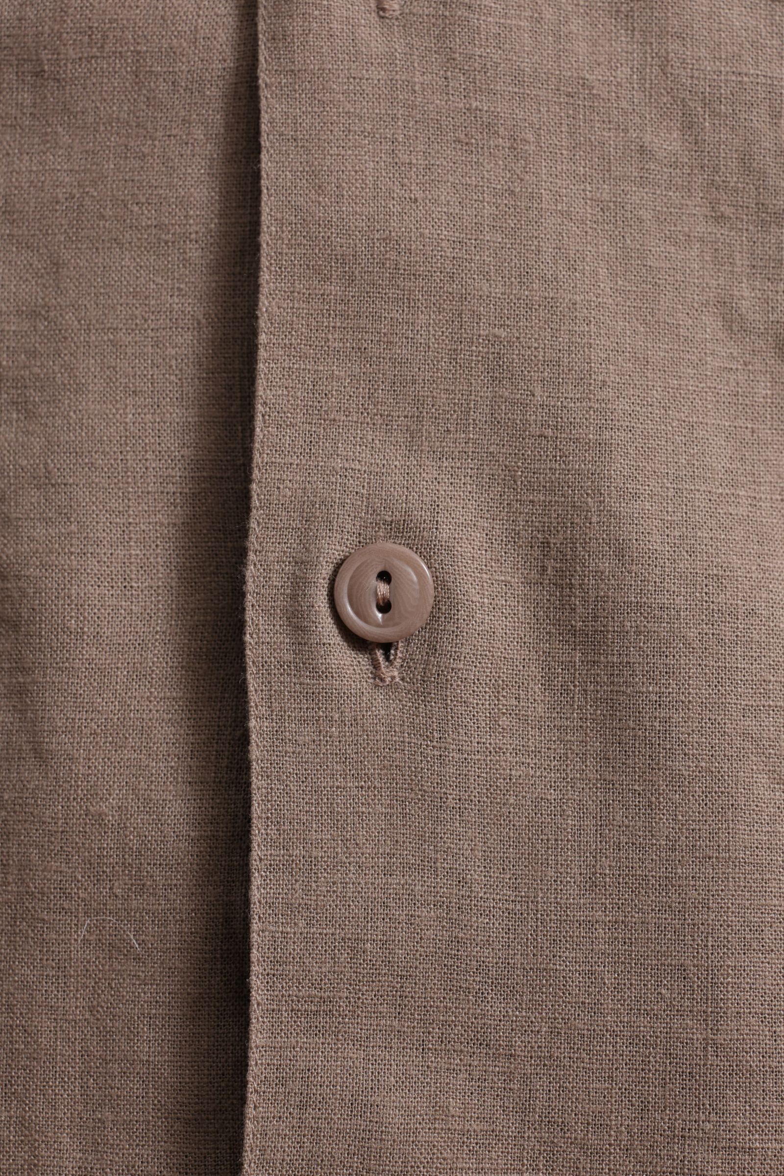 GR148LJ ヴィスコースリネン オープンカラー 半袖シャツ / ブラウン