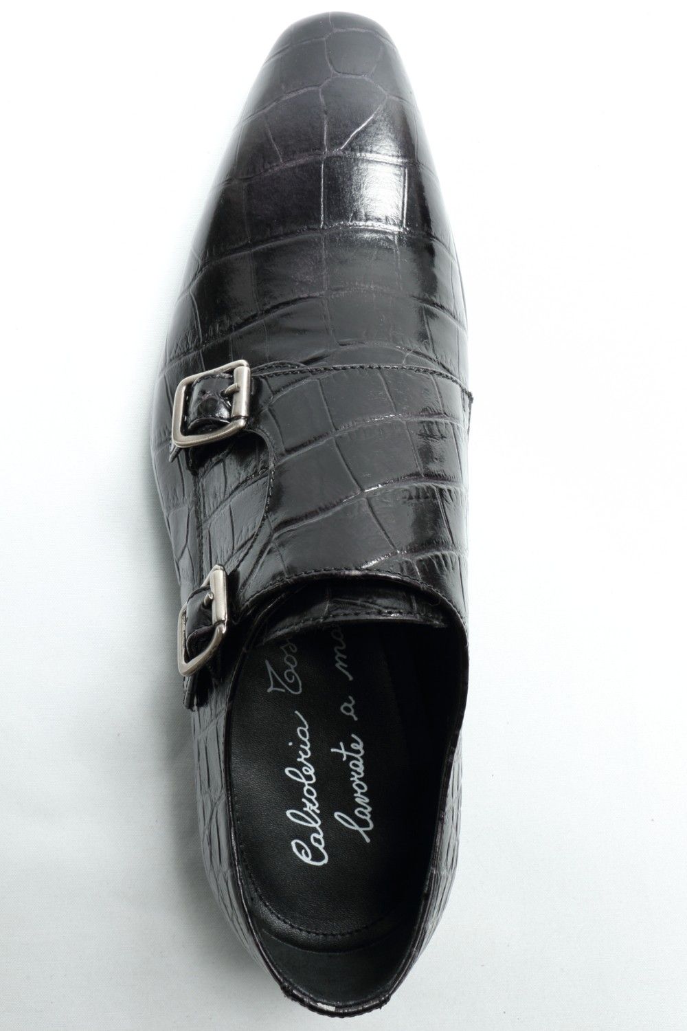 タヌキさんの革靴一覧はこちらCALZOLERIA TOSCANA ダブルモンク クロコ型押し 革靴 43
