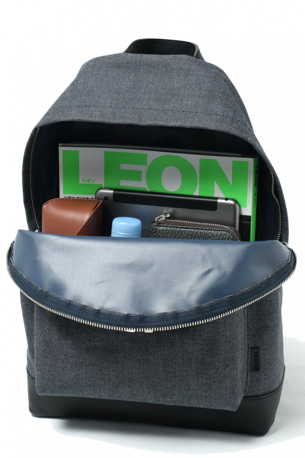 JEDDA デニム × レザー バックパック リュック S / ネイビー × ブラック