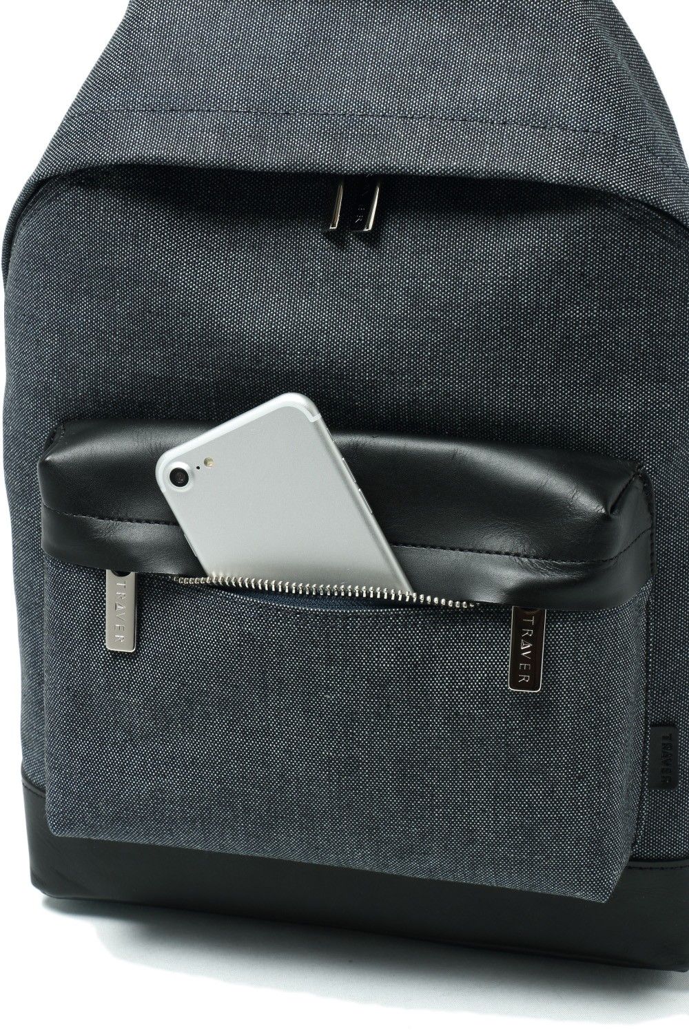 JEDDA デニム × レザー バックパック リュック S / ネイビー × ブラック