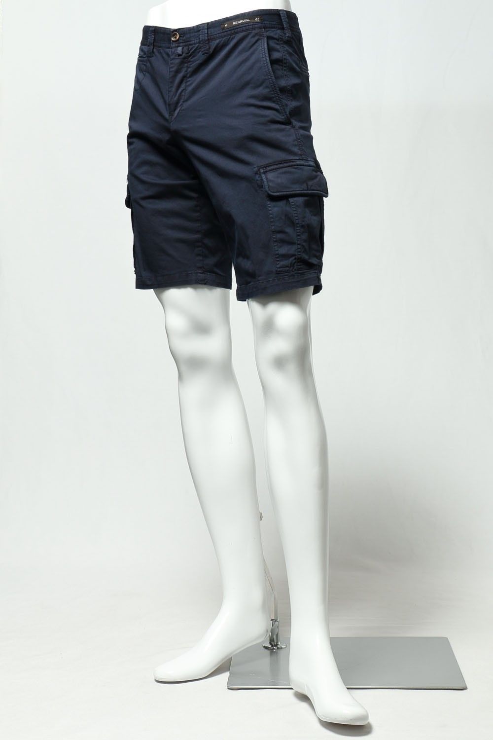BERMUDA CARGO コットンストレッチ カーゴ ショーツ ショートパンツ / ネイビー 0360