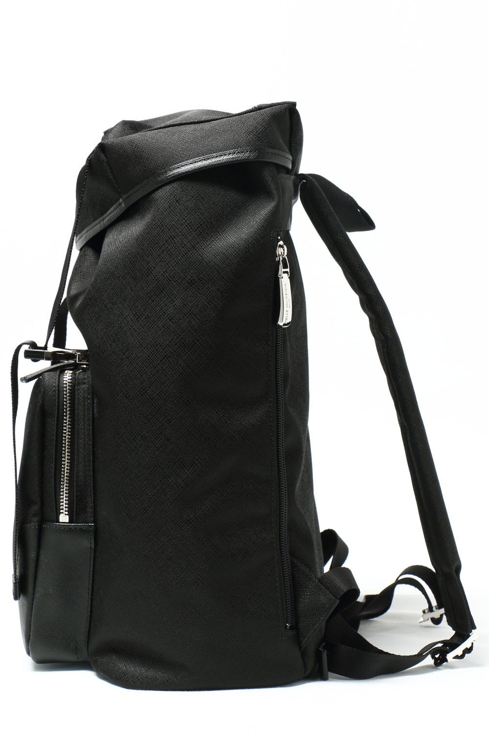 Pelle Morbida Capitano キャピターノ リモンタ社 サフィアーノ調 ジャカードナイロン リュックサック バックパック ブラック Bekku Homme