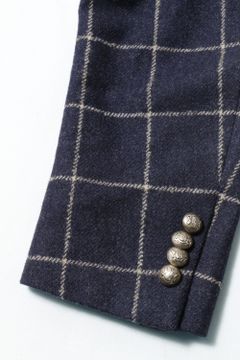 ジャケット / コート 開き見せ 切羽なし ボタン付け
