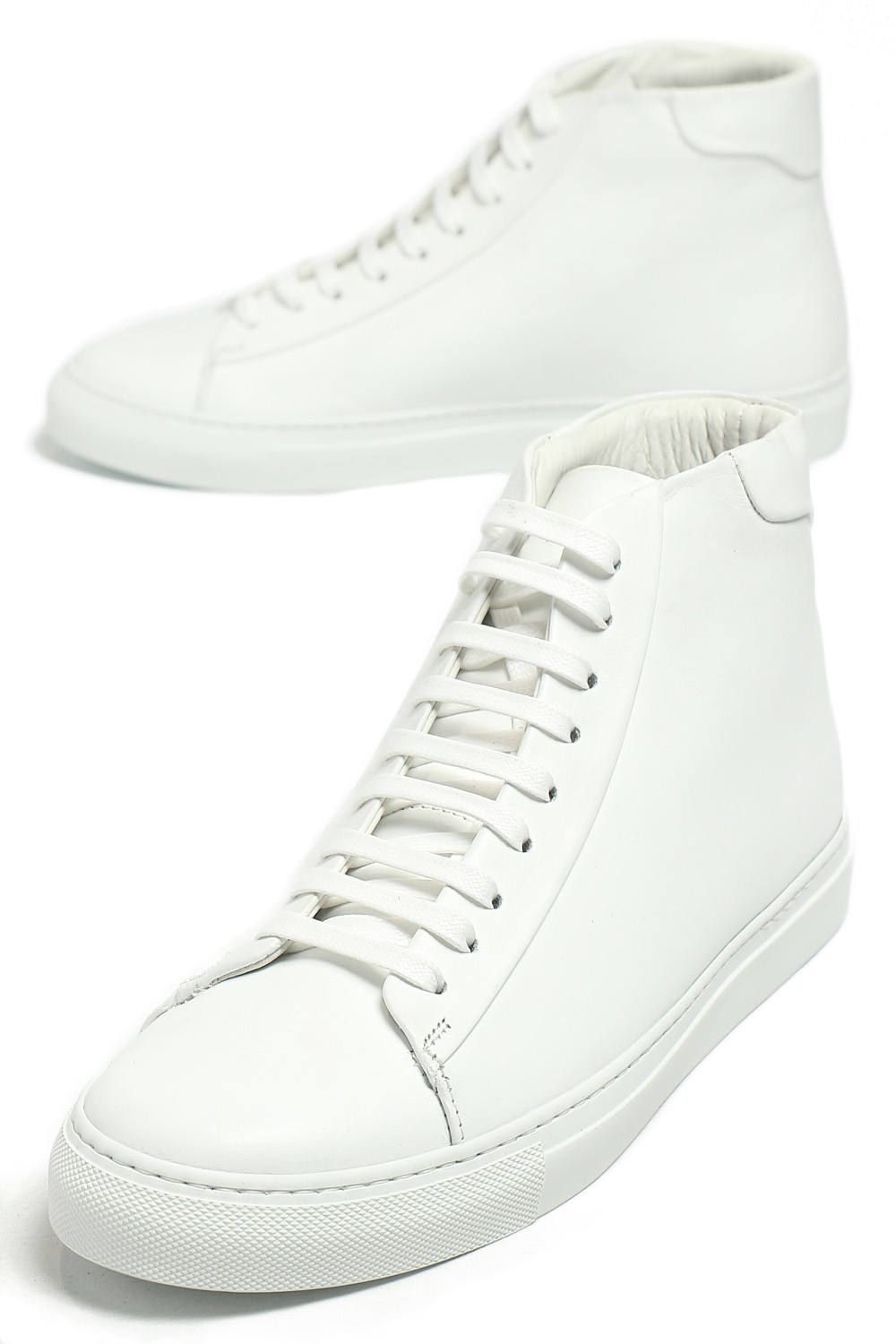 Per Noi ラスト1点 レザー ハイカット スニーカー ホワイト Bekku Homme