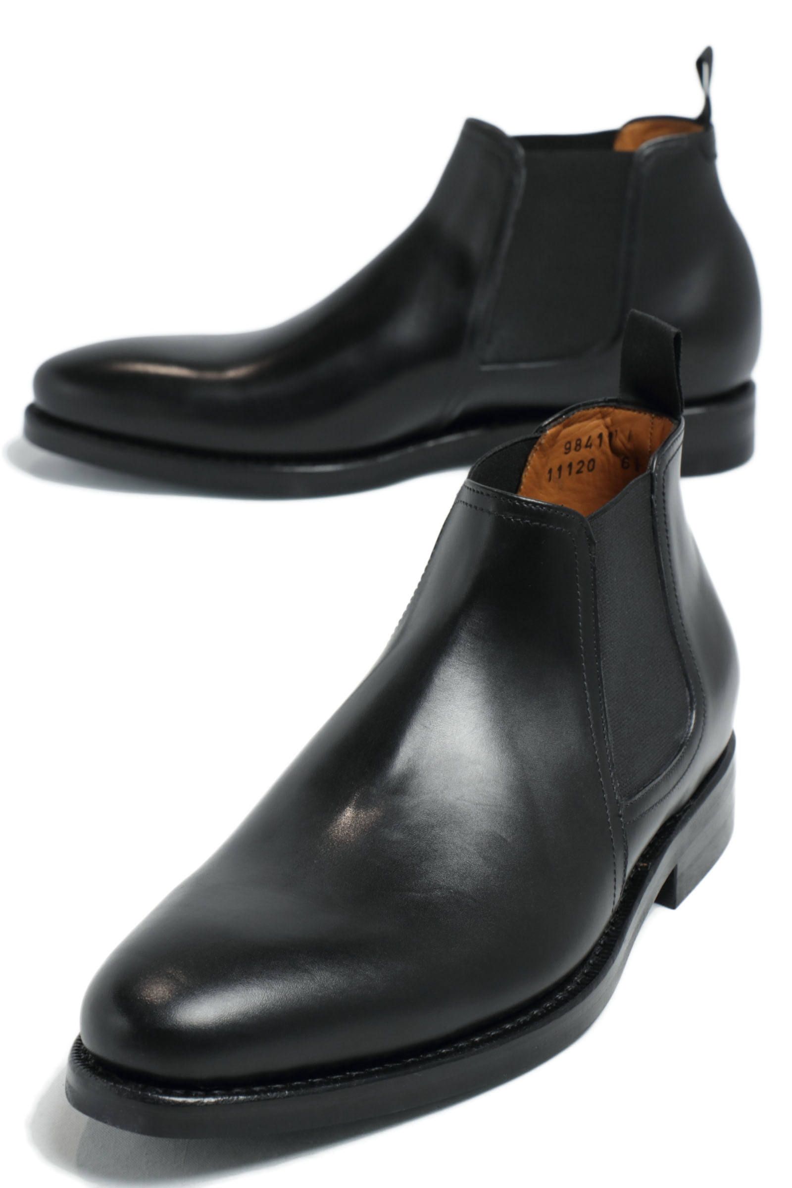 ダイナイトソール デュプイカーフ ショート サイドゴアブーツ シューズ 革靴 98411 / ブラック - 6.0