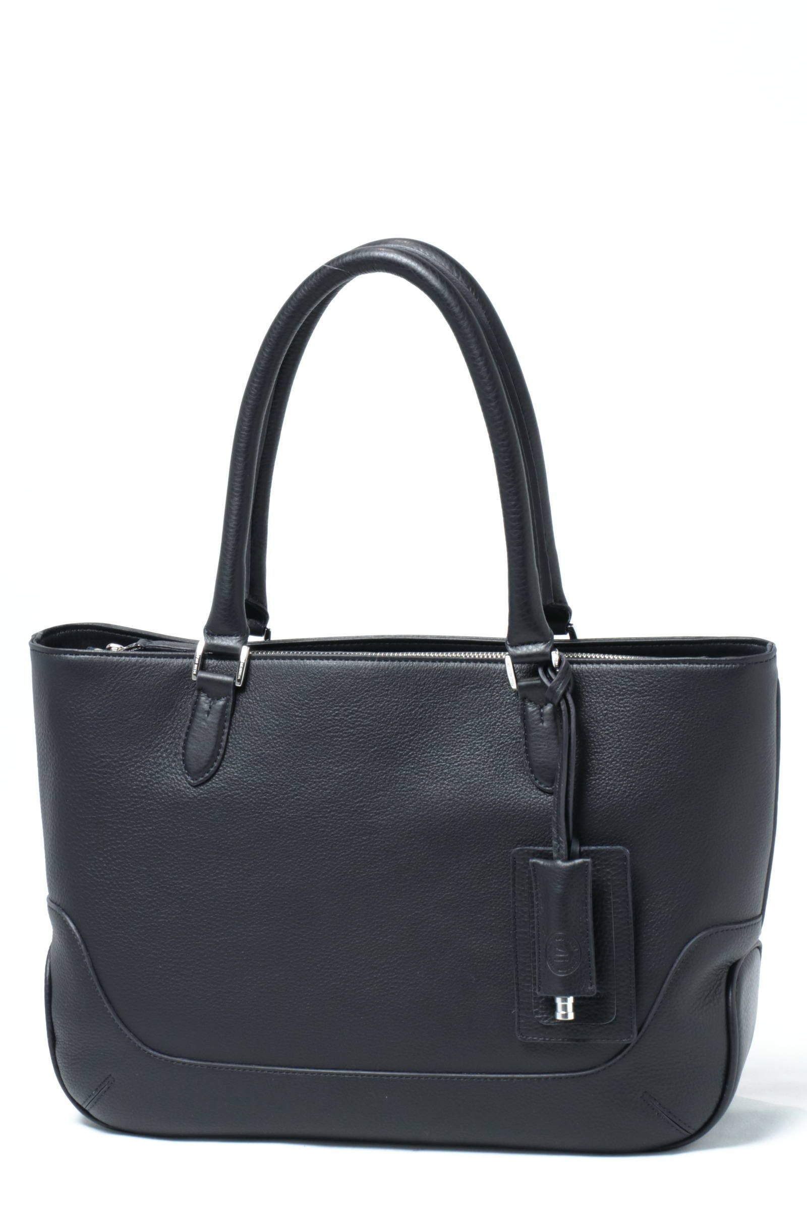 Maiden Voyageシリーズ シュリンクレザー 薄マチ トートバッグ / ネイビー