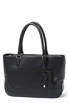 Maiden Voyageシリーズ シュリンクレザー 薄マチ トートバッグ / ブラック