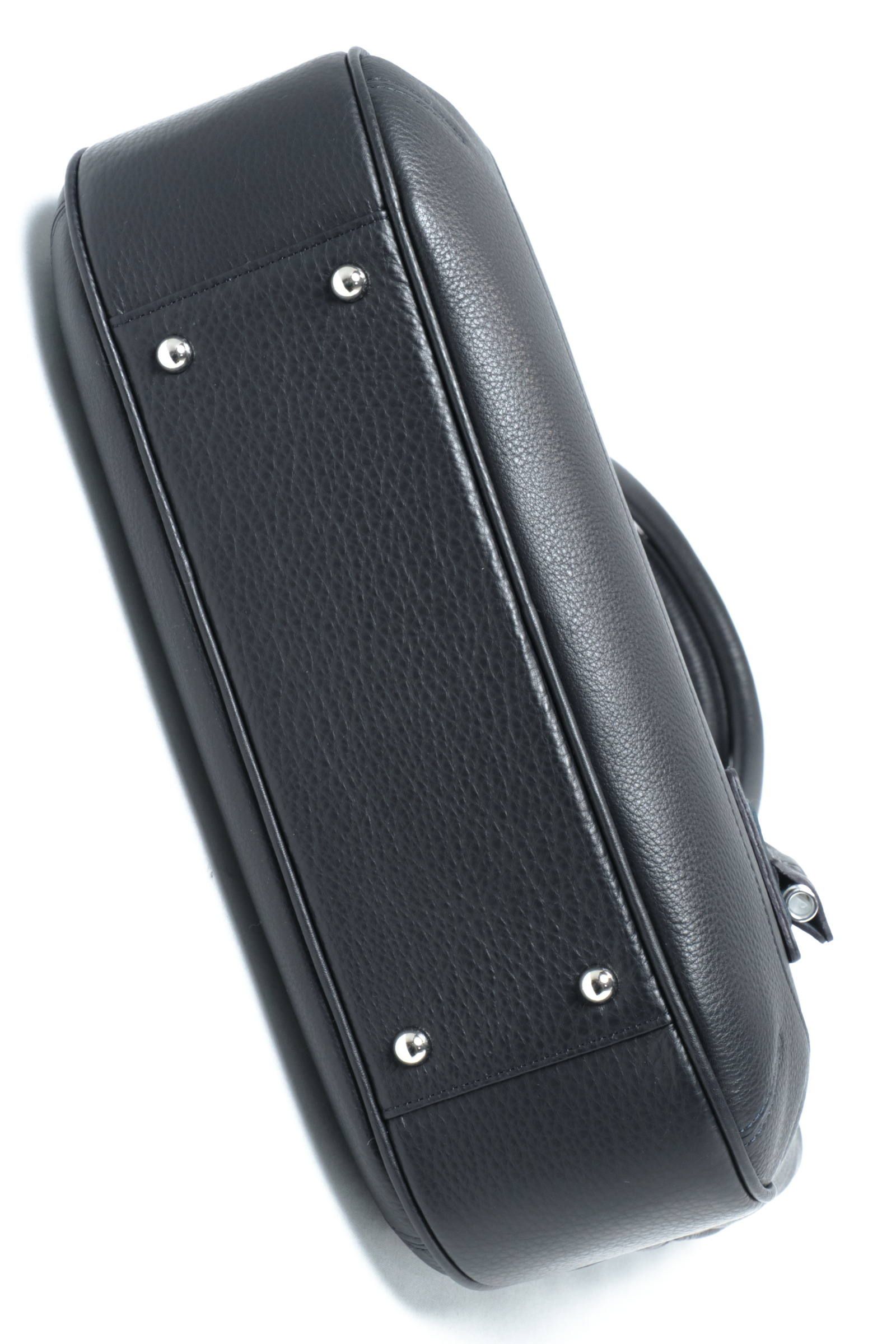 Maiden Voyageシリーズ シュリンクレザー 薄マチ トートバッグ / ネイビー