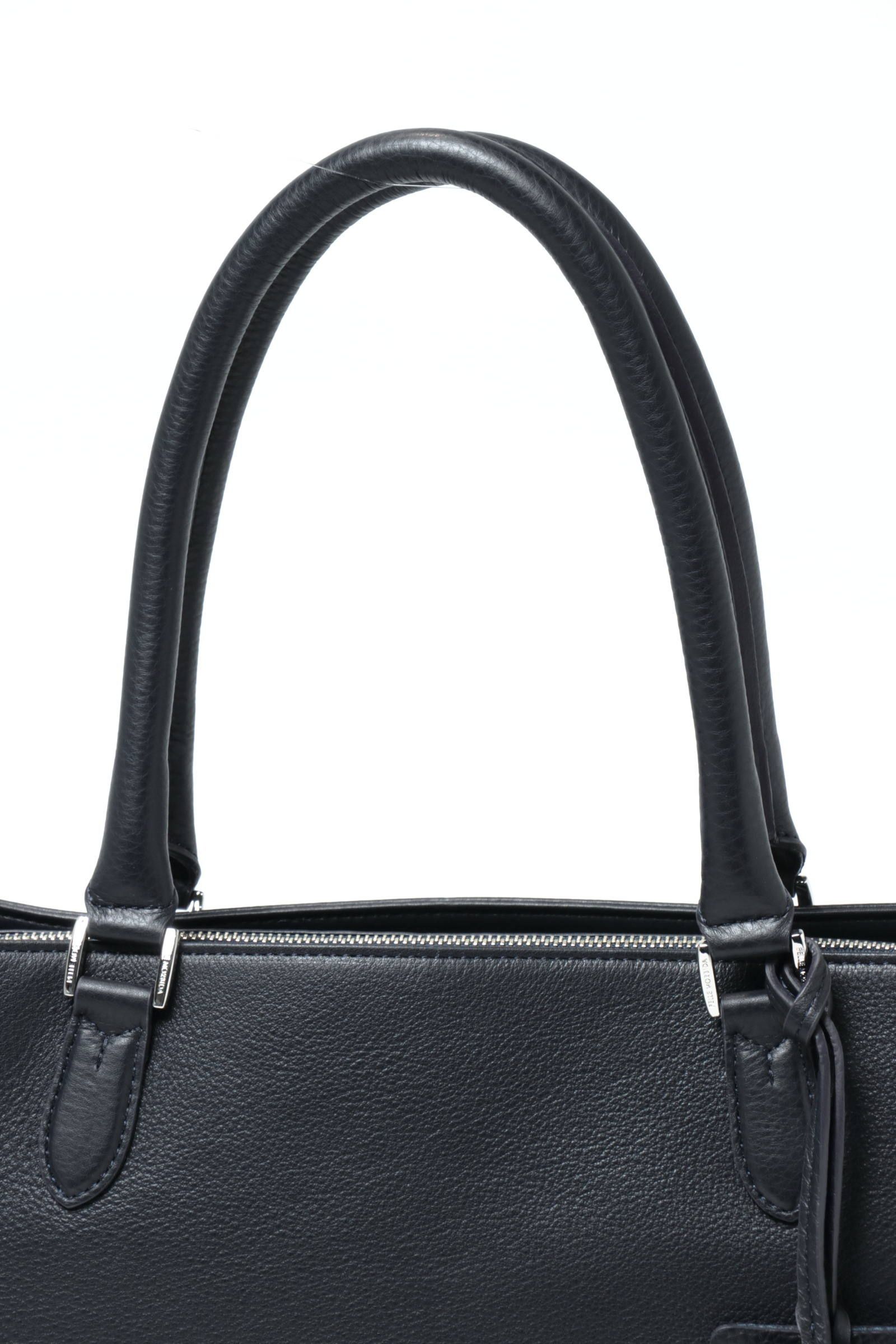 Maiden Voyageシリーズ シュリンクレザー 薄マチ トートバッグ / ネイビー