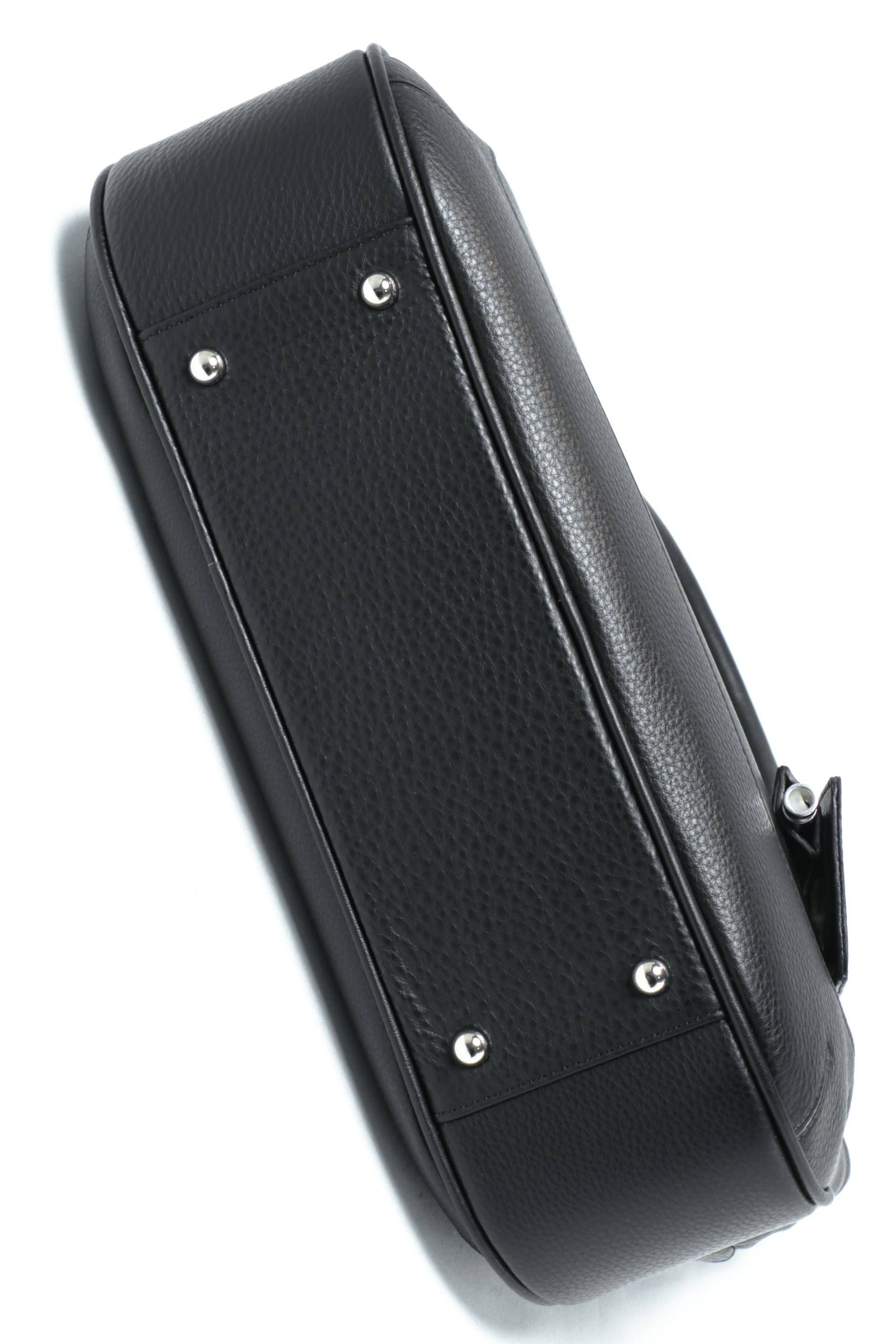 Maiden Voyageシリーズ シュリンクレザー 薄マチ トートバッグ / ブラック