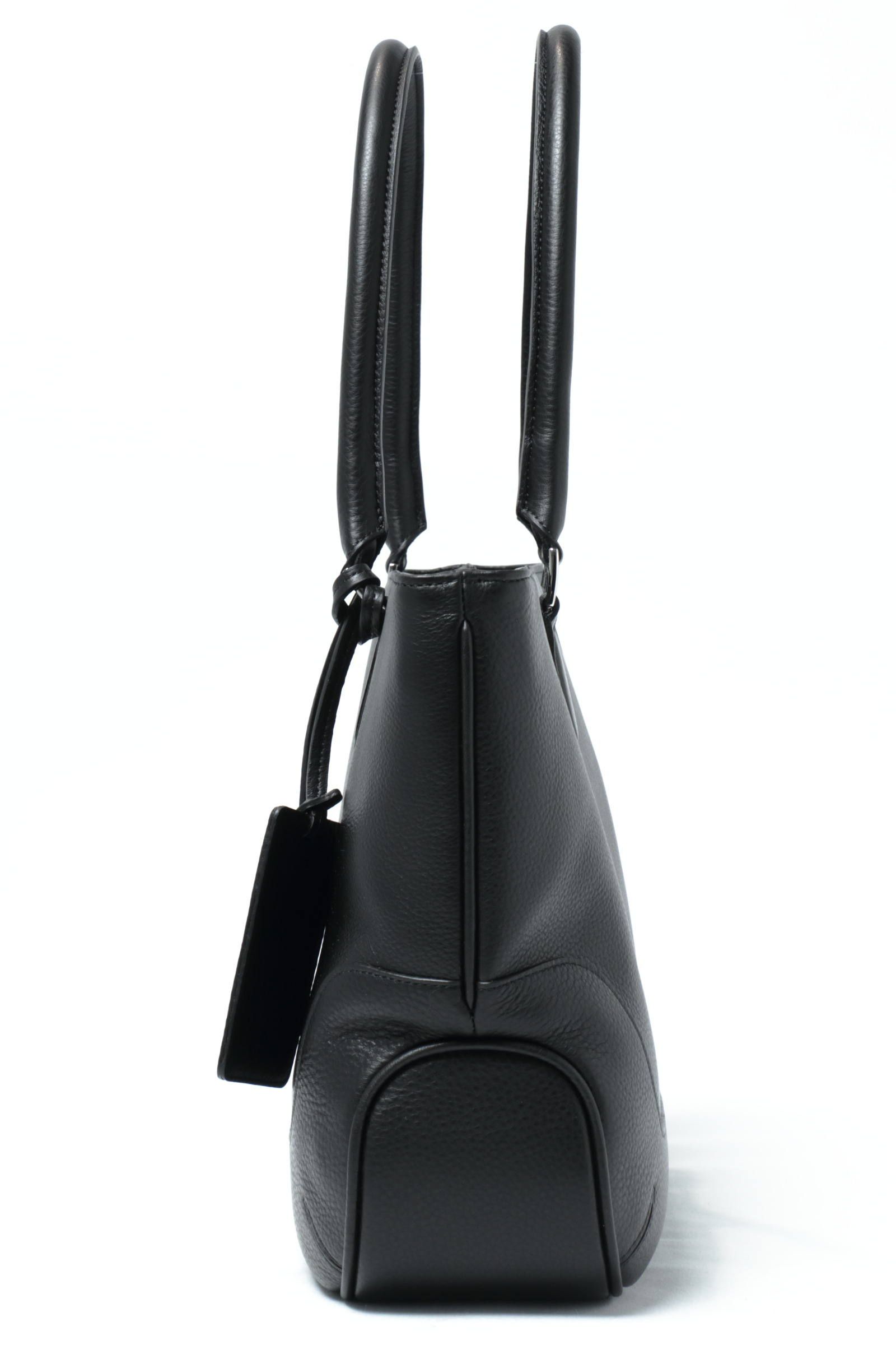 Maiden Voyageシリーズ シュリンクレザー 薄マチ トートバッグ / ブラック