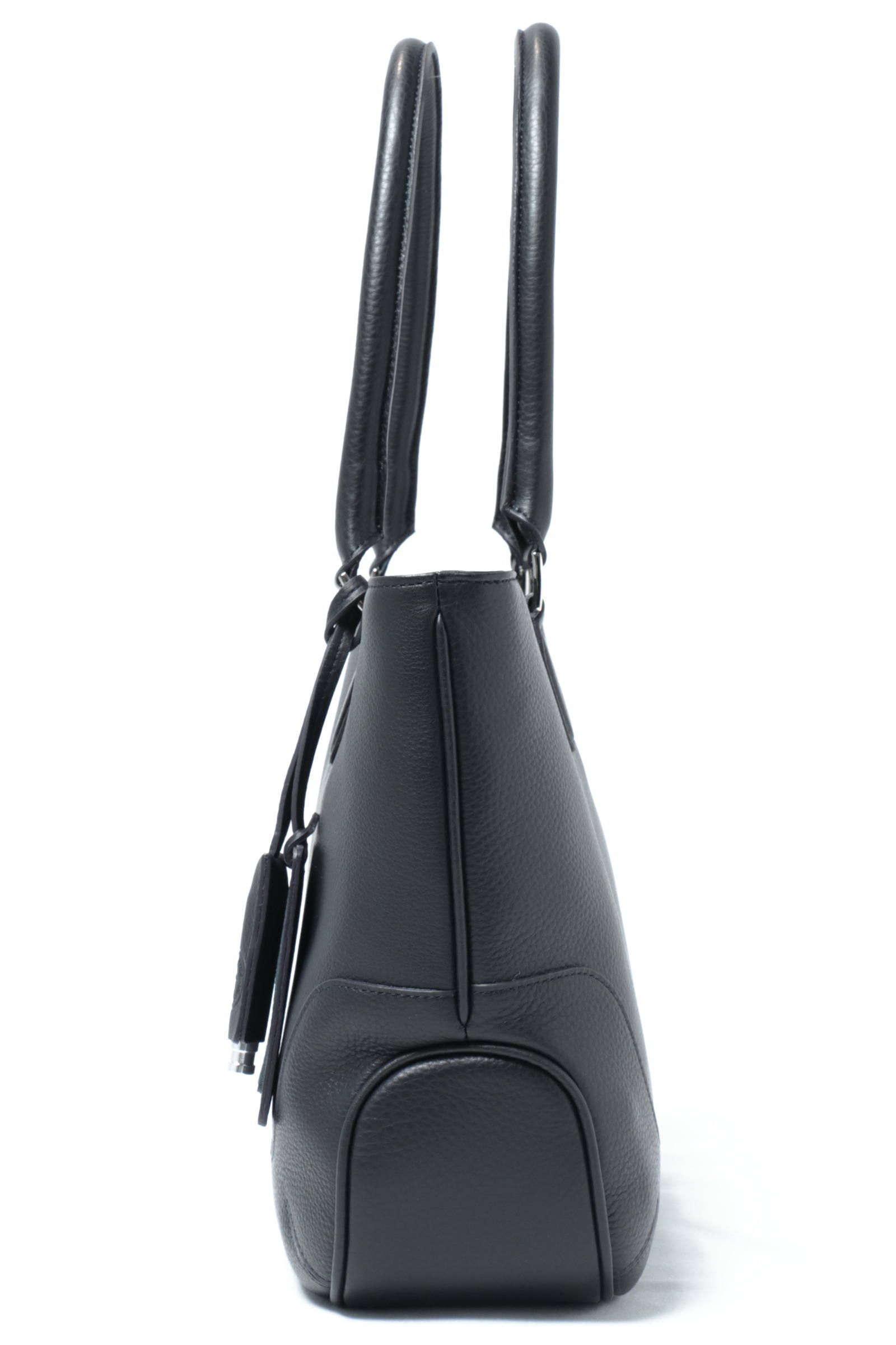 Maiden Voyageシリーズ シュリンクレザー 薄マチ トートバッグ / ネイビー