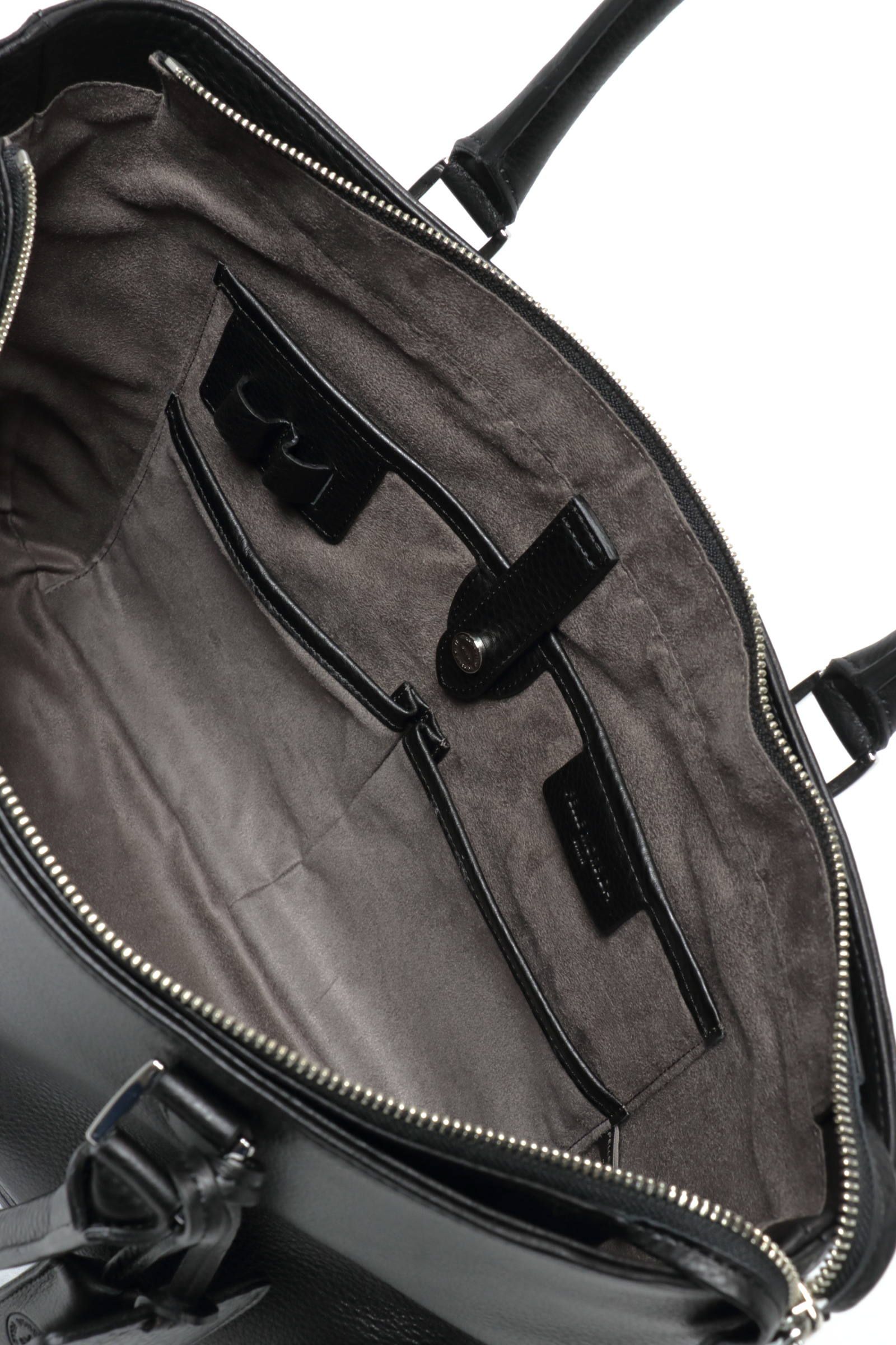 Maiden Voyageシリーズ シュリンクレザー 薄マチ トートバッグ / ブラック