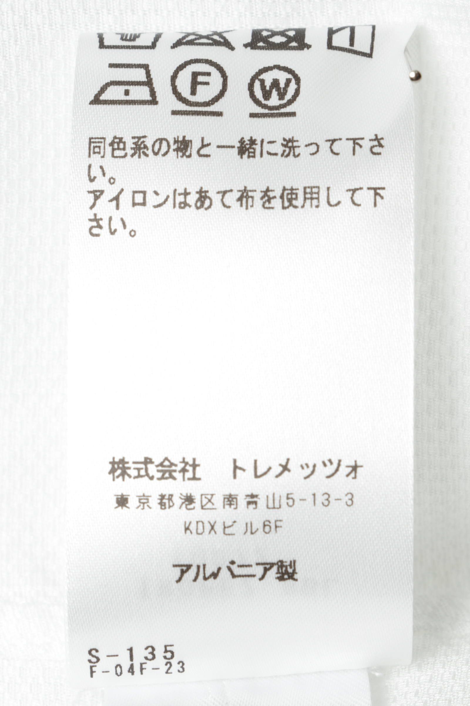 コットンメッシュ バンドカラーブザムシャツ /ホワイト