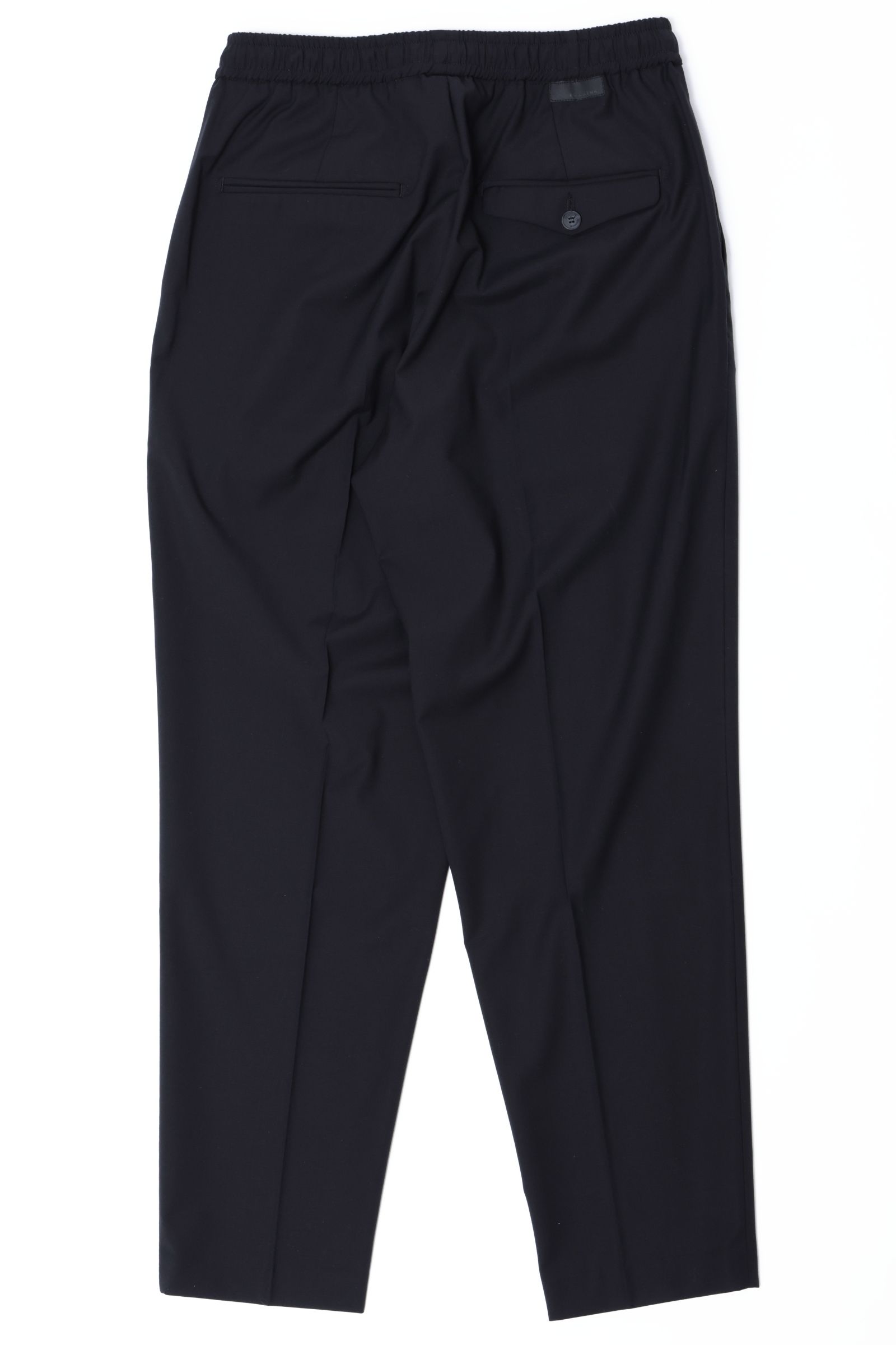 ウォッシャブルテクノトサキソニー フルシャーリング ドローコード付き イージーパンツ  / ブラック