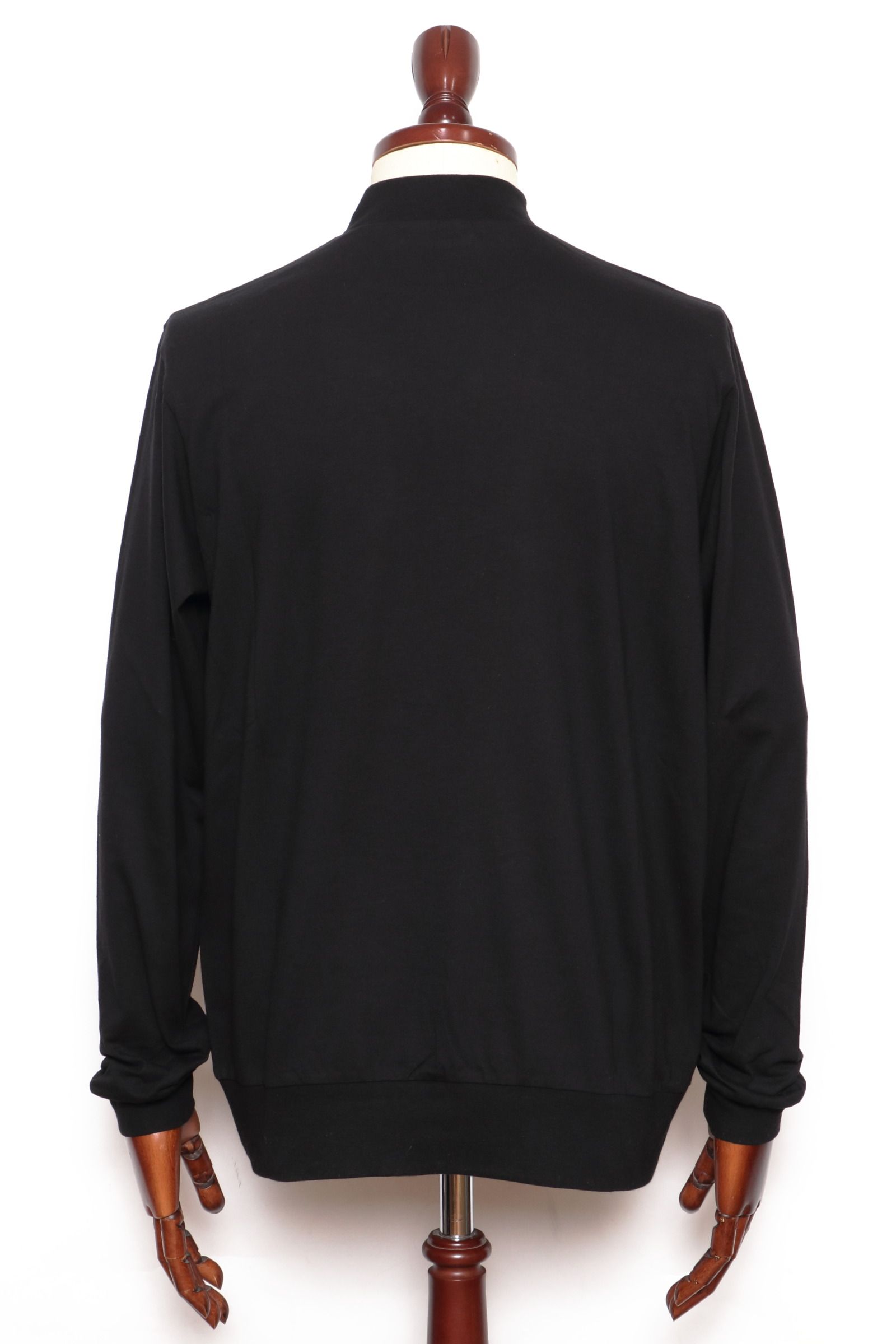 【サイズ50まで】FIANO LUNGO コットン モックネック 長袖 カットソー / ブラック