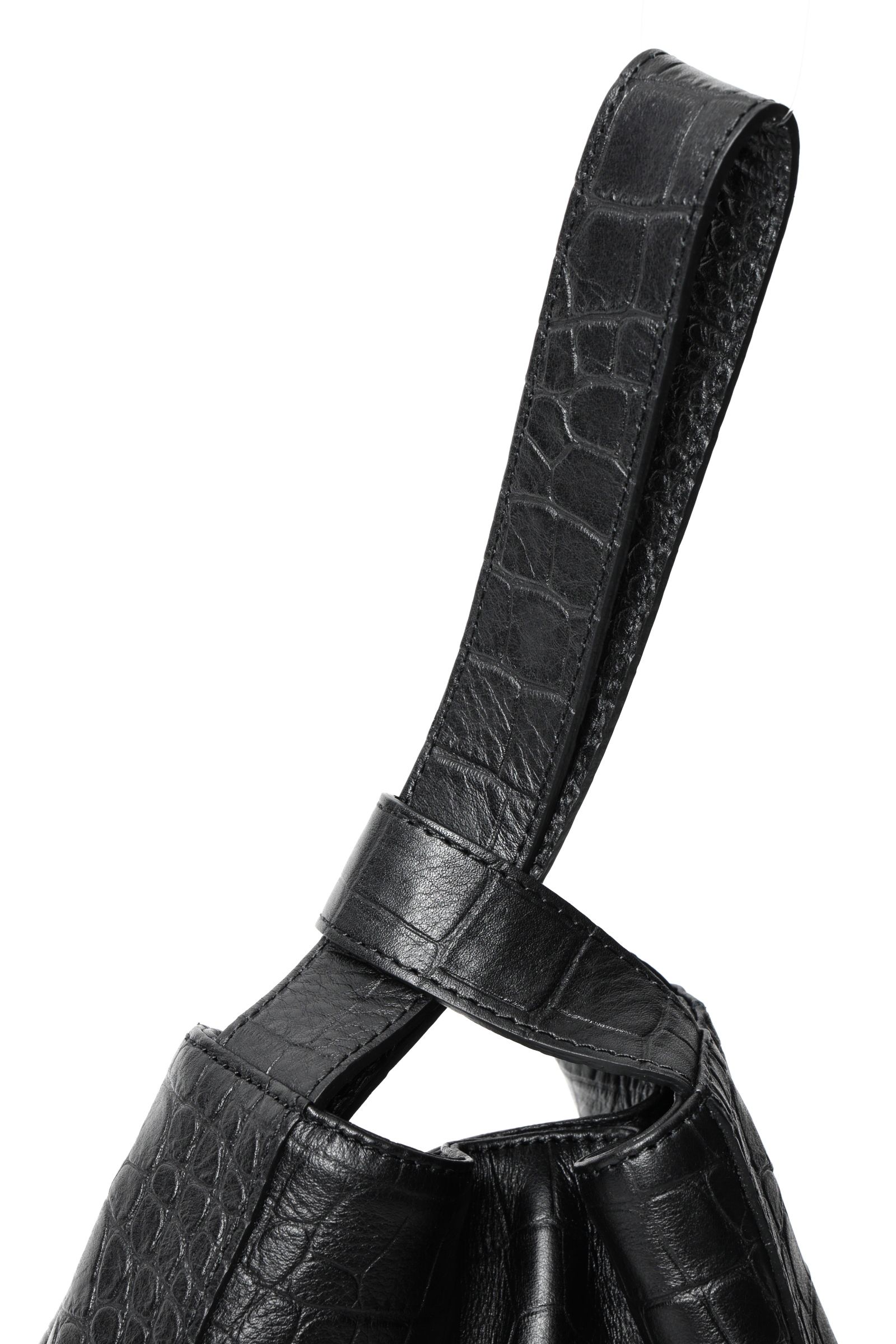 【BEKKU HOMME 別注】クロコダイル型押し ワンハンドルバッグ / ブラック