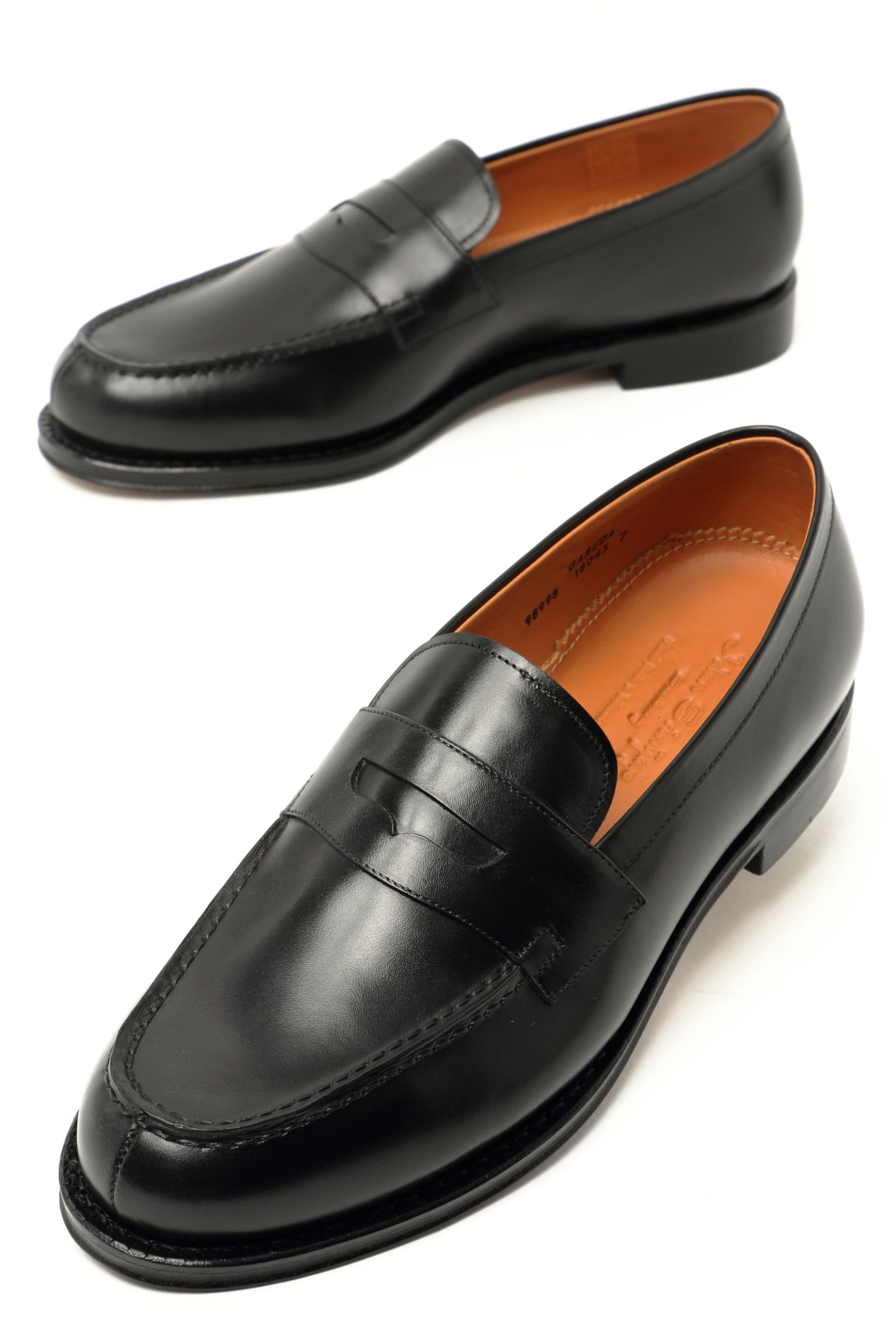 98998 GARUDA デュプイカーフ コインローファー シューズ 革靴 / ブラック BLACK - 6.0