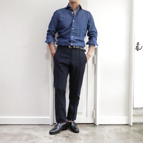 "LARDINI"ストレッチナイロンセットアップを使用したドレススタイル