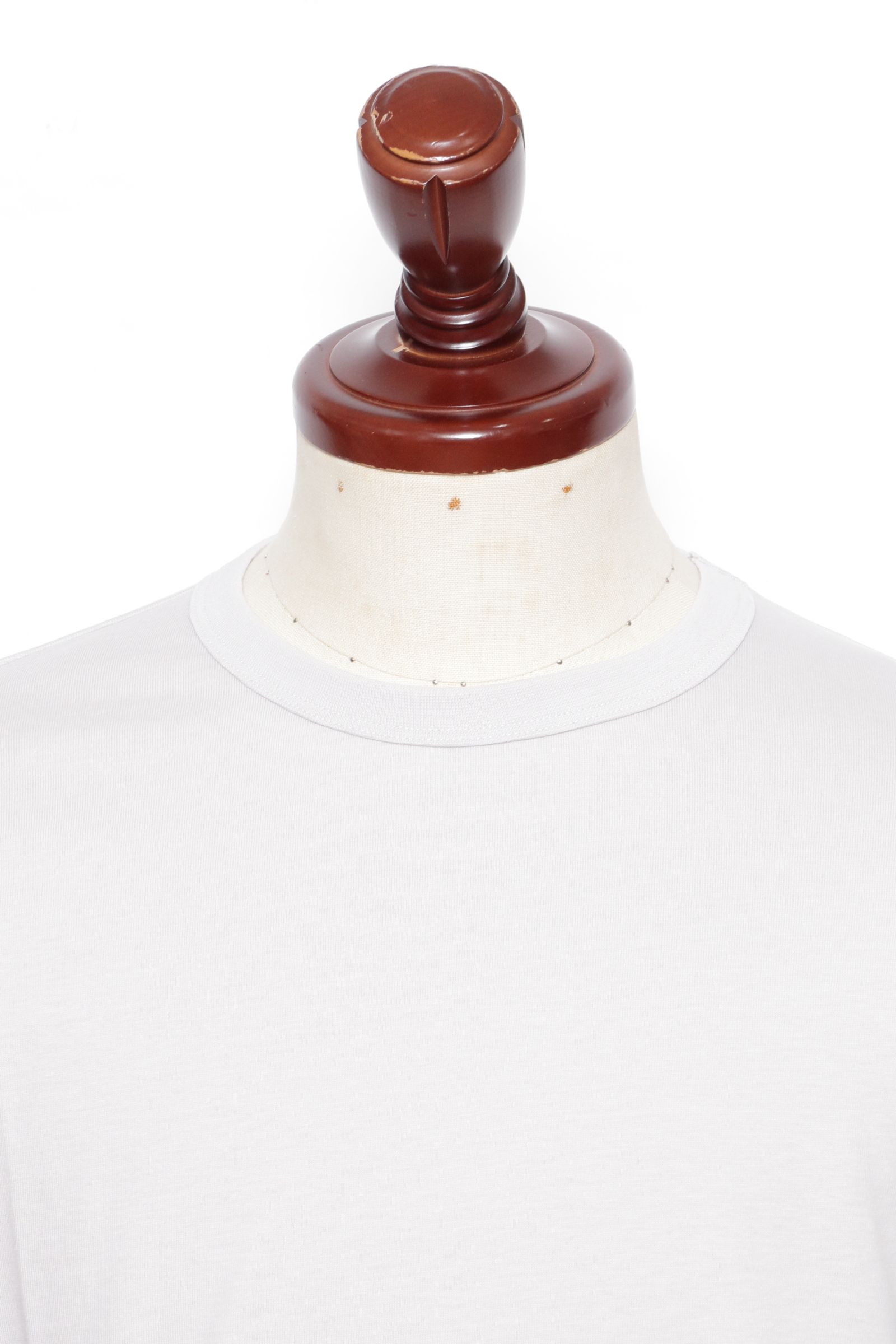 【サイズ50まで】NEBBIOLO LUNGO コットン クルーネック 長袖 カットソー / アイスグレー 020