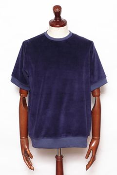NEBBIOLO VNP8048 パイル クルーネック 半袖 カットソー / ネイビー