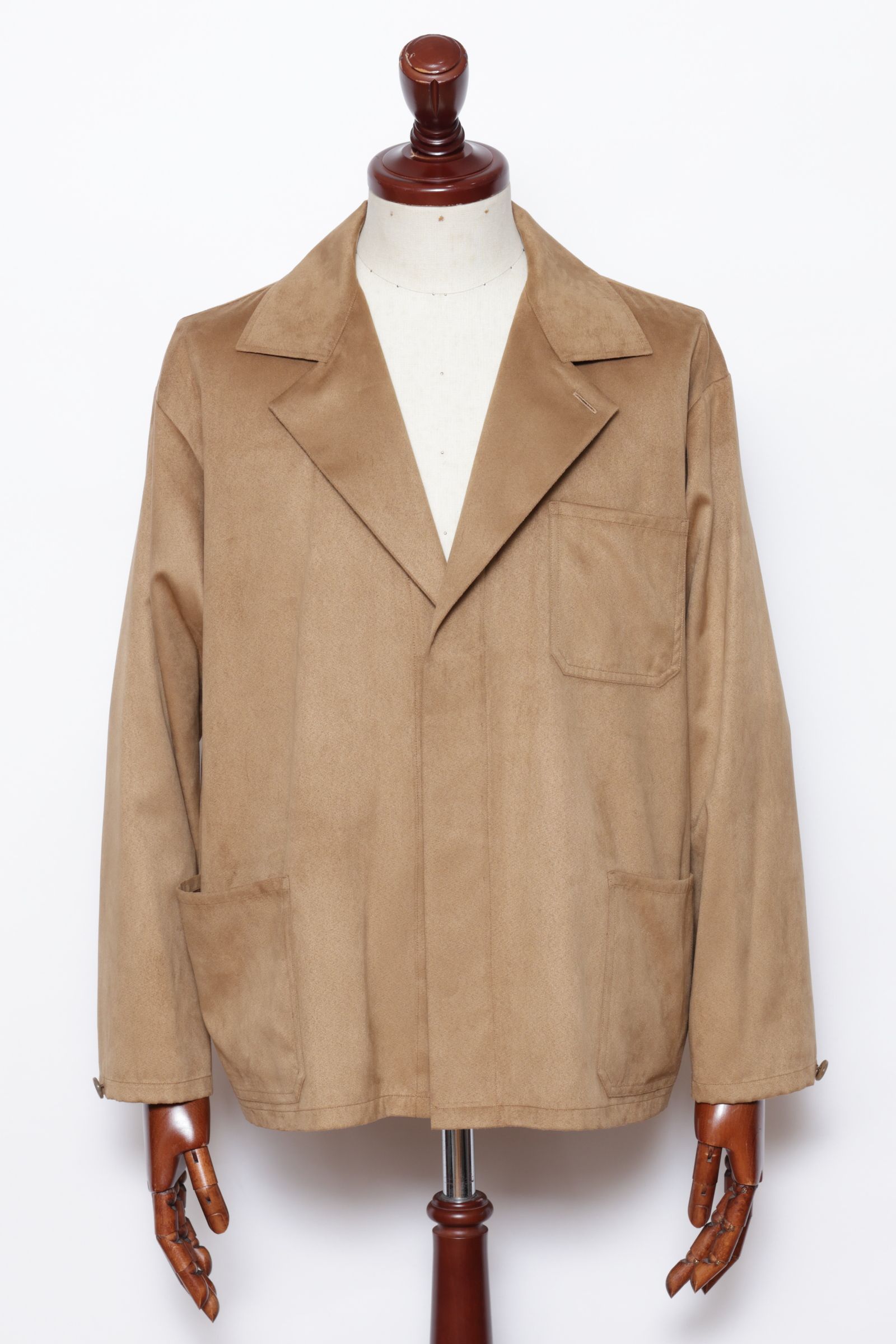 フェイクスエード カバーオール ジャケット / モカベージュ