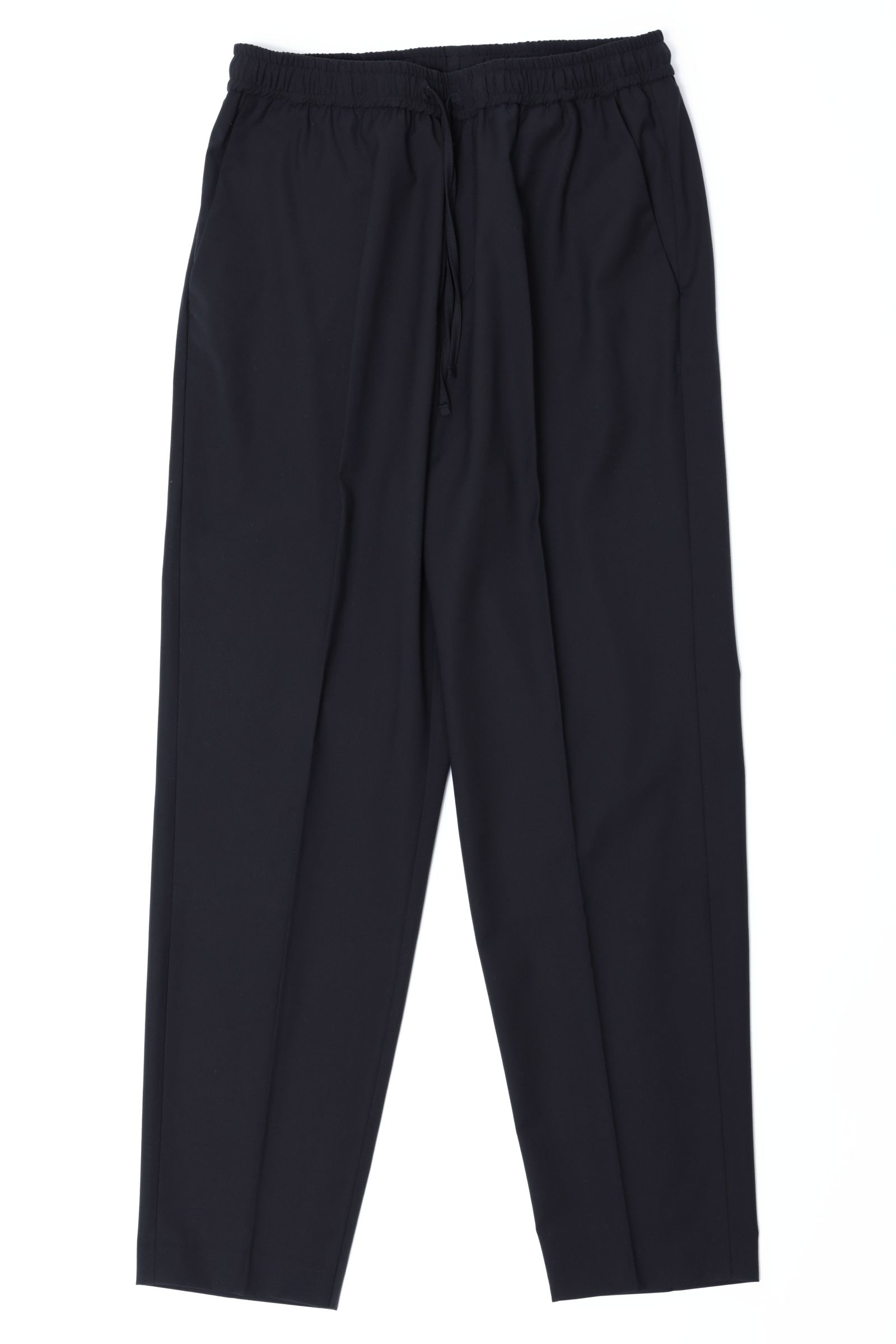 ウォッシャブルテクノトサキソニー フルシャーリング ドローコード付き イージーパンツ  / ブラック