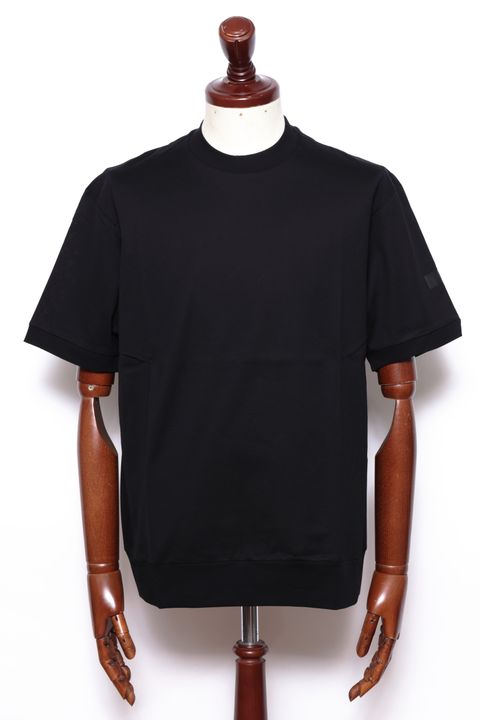 NUBY モックネック コットン 半袖Tシャツ / ブラック
