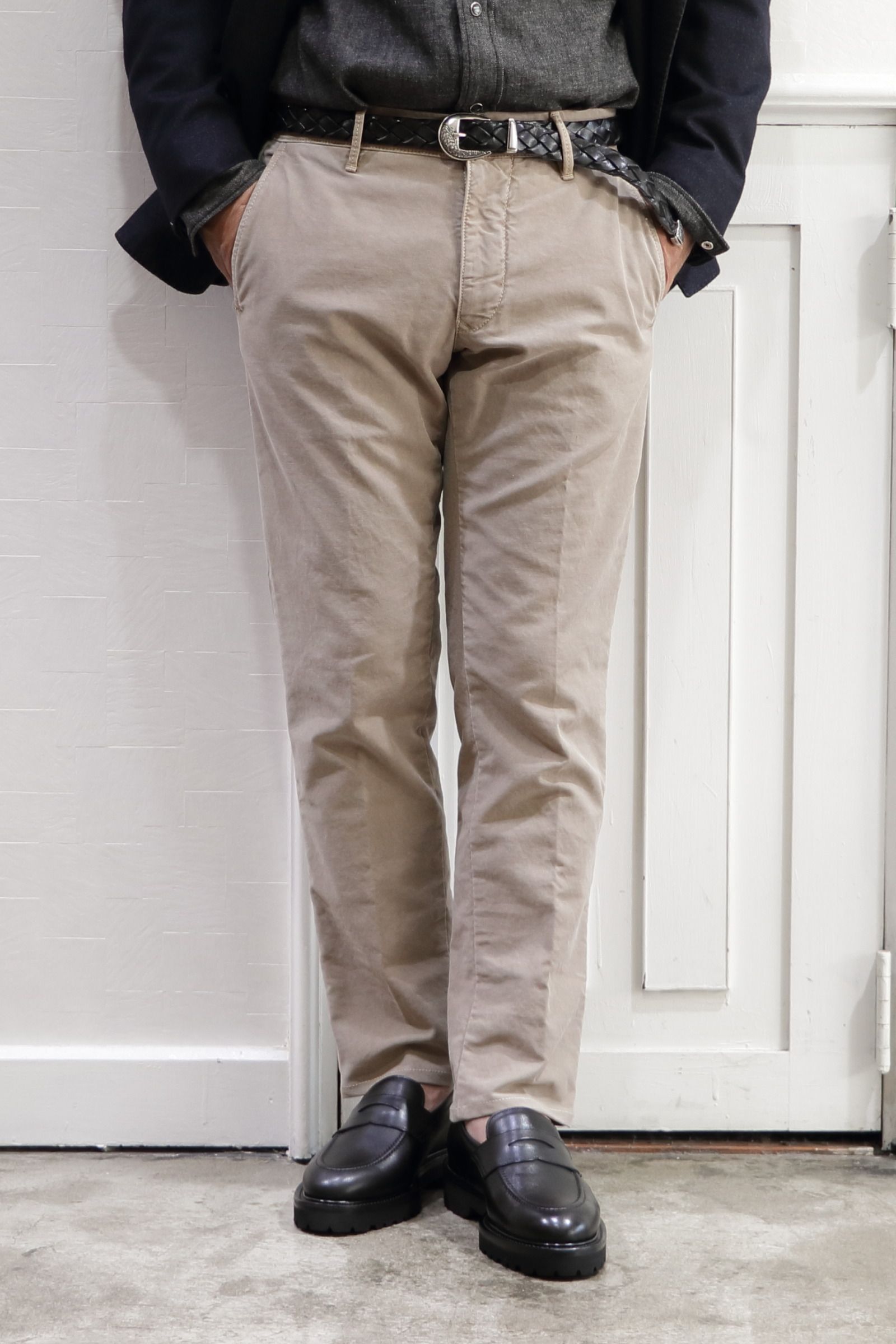 INCOTEX SLACKS (100型) SLIM FIT ガーメントダイコットン