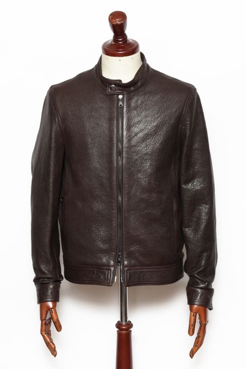 【数量限定】JURI SP NUOVA ZELANDA ニュージーランド産 ラムレザー シングル ライダース レザージャケット  / MARRON ダークブラウン
