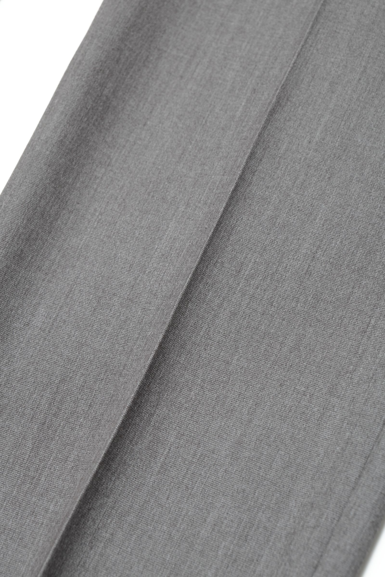 サイズ52まで ACTIVE ウール調 ポリエステル ストレッチ ノープリーツ ドレスパンツ / グレー