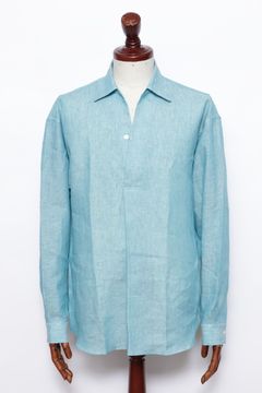 ALBINI LINEN POOL SIDE SHIRT アルビニ社 リネン カプリシャツ / グリーン