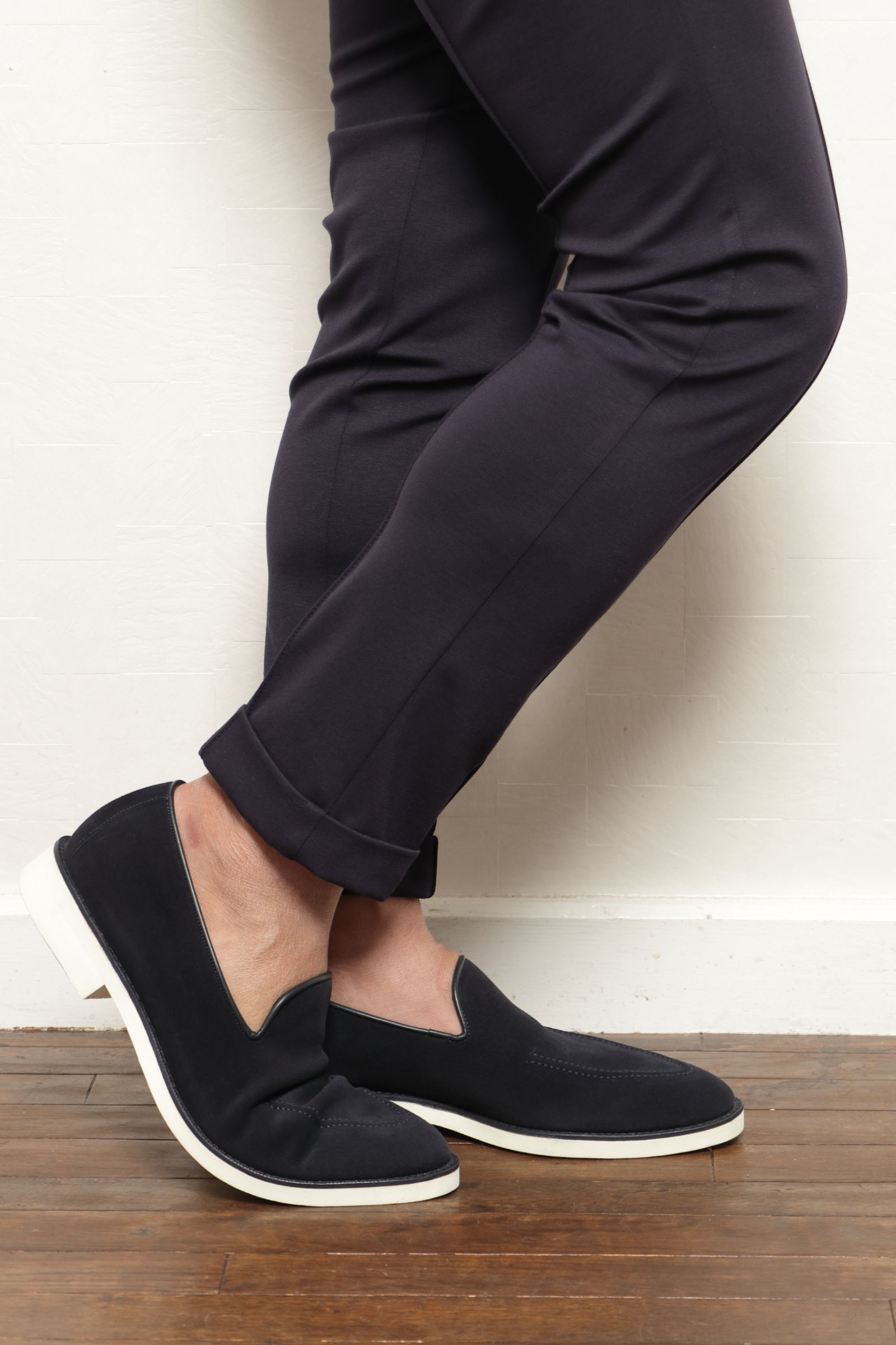 【先行予約】チャールズFステッド スーパースエード スリッポン シューズ 革靴 / ネイビー