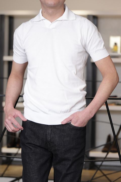 干場氏モデル FILIPPO DE LAURENTIISを使用した、スキッパーで魅せる大人のデニムジャケットスタイル